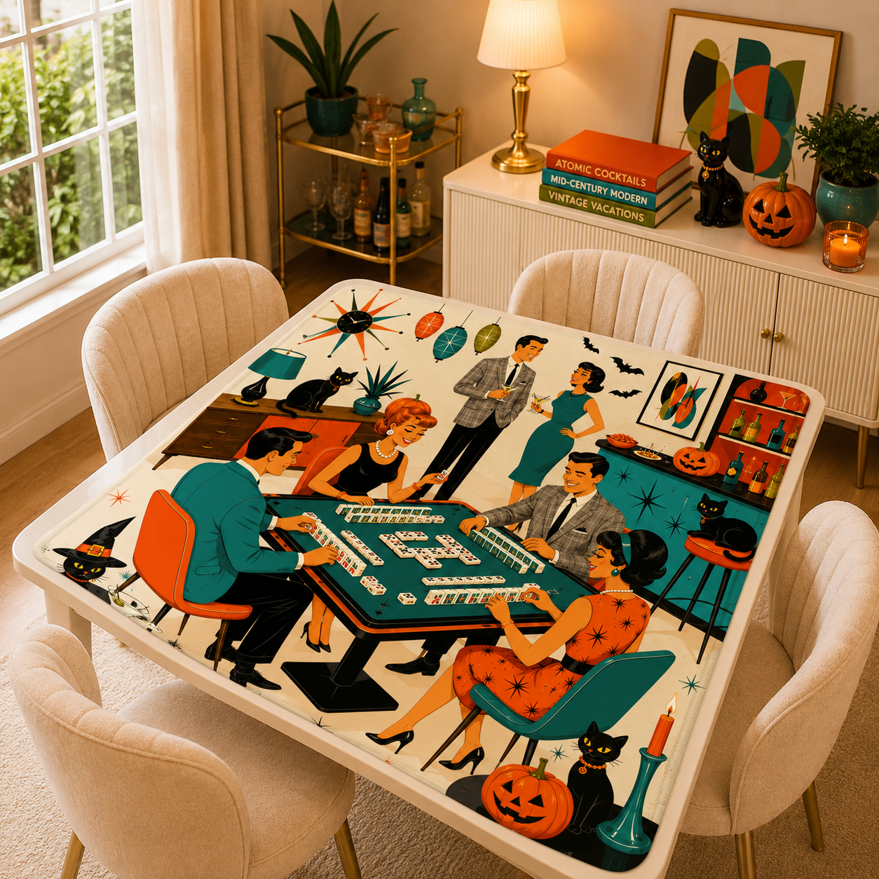 The Mod Mash Halloween Mahjong Mat