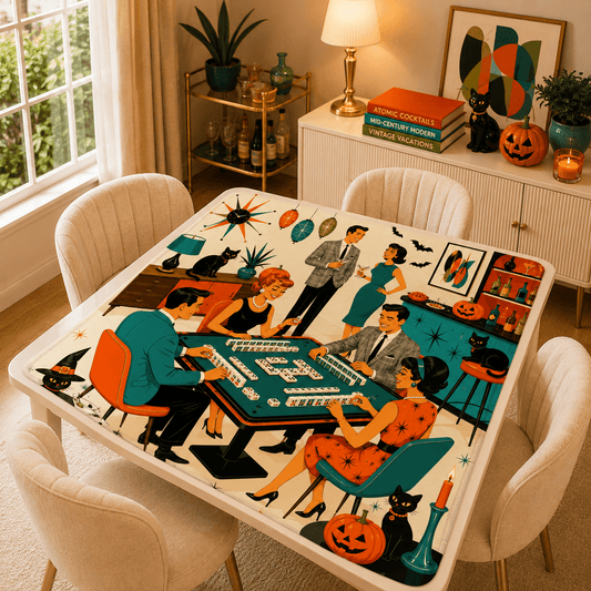 The Mod Mash Halloween Mahjong Mat - Splash Of Mahj And Color Co.