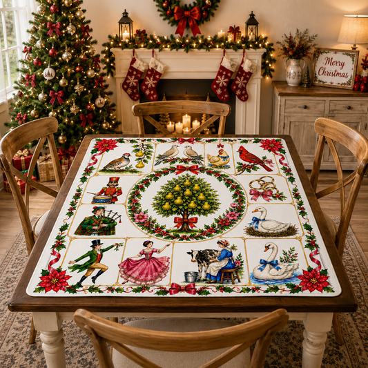 The 12 Days Of Christmas Mahjong Mat - Splash Of Mahj And Color Co.
