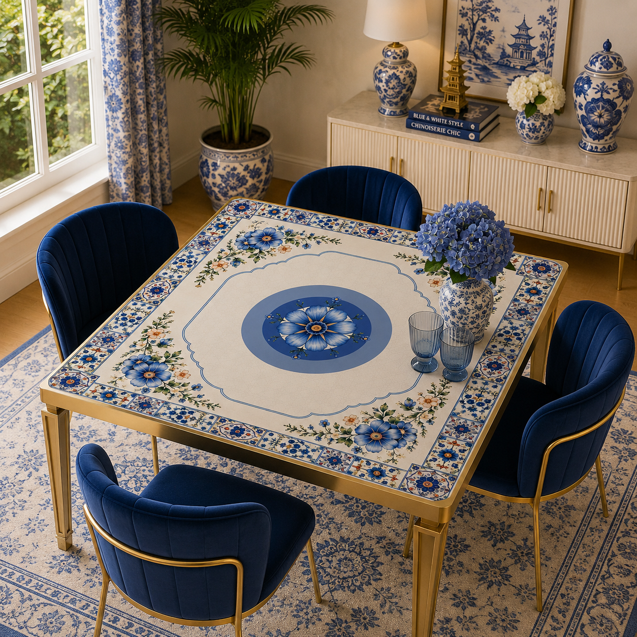 Blue Pottery Porcelain #2 Edition Mahjong Mat
