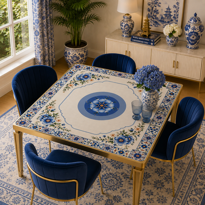 Blue Pottery Porcelain #2 Edition Mahjong Mat