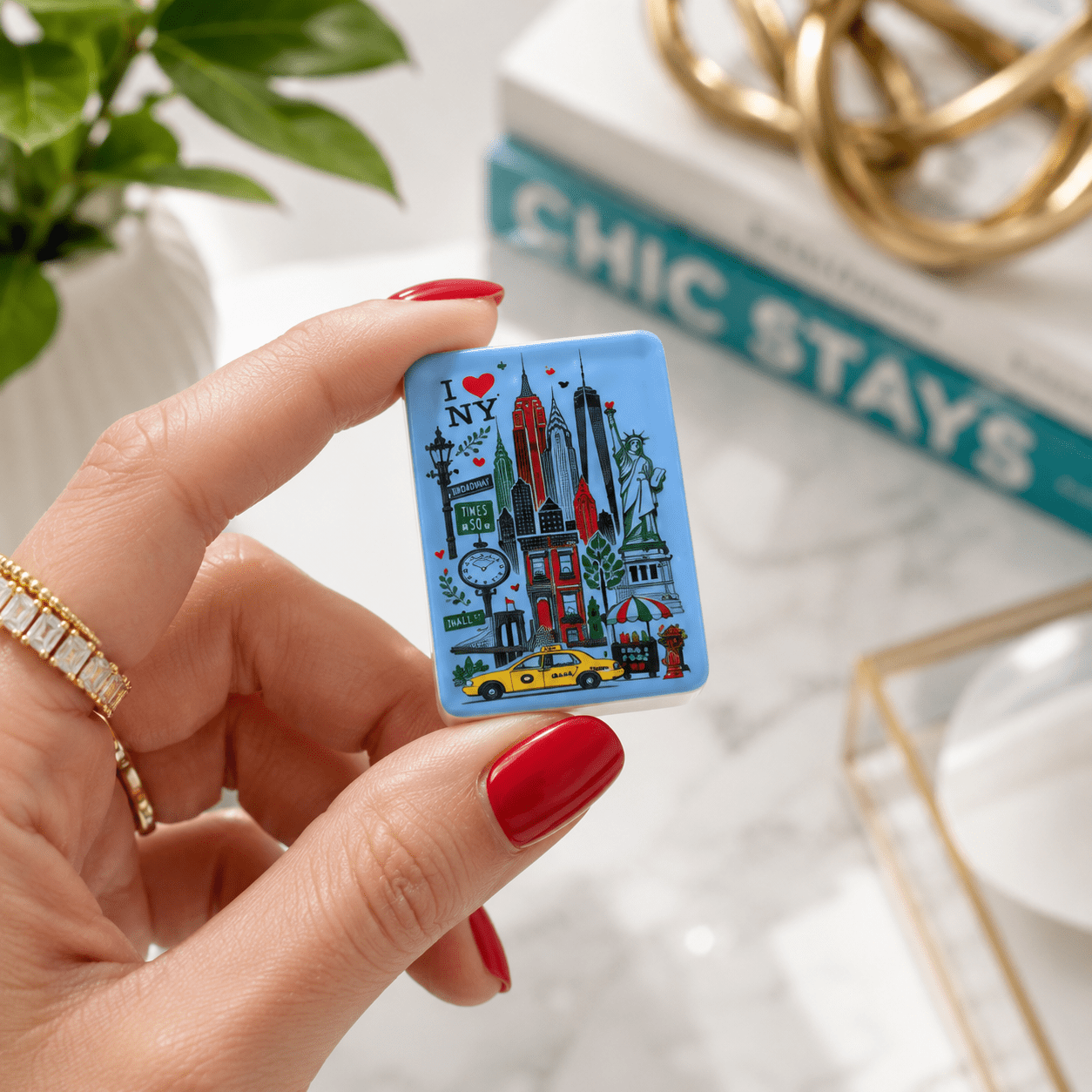 New York City American Mahjong Tiles And Carry Case - Splash Of Mahj And Color Co.