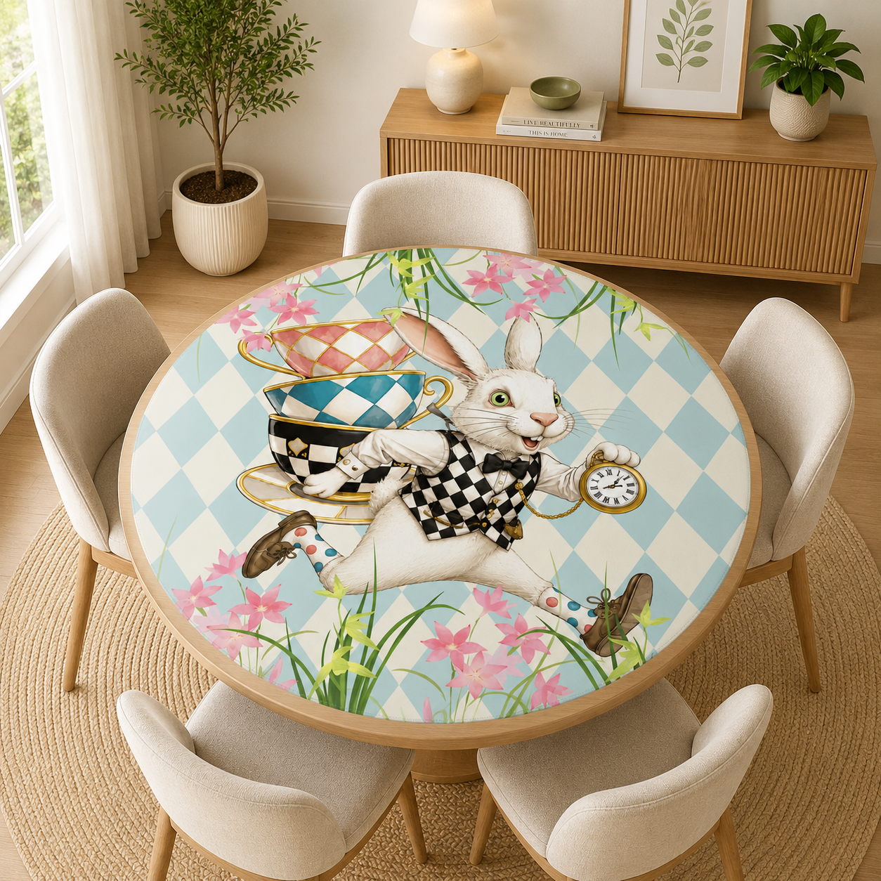 Go Ask Alice Harlequin Romance Round Mahjong Mat