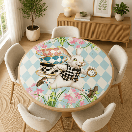 Go Ask Alice Harlequin Romance Round Mahjong Mat - Splash Of Mahj And Color Co.