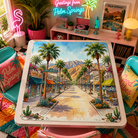 Palm Springs California Modernist Mahjong Mat - Splash Of Mahj And Color Co.