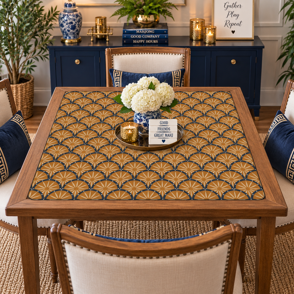 William Morris Damask Deco Mahjong Mat