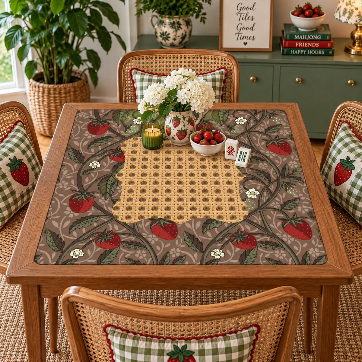 William Morris Strawberry Thief Botanical Mahjong Mat