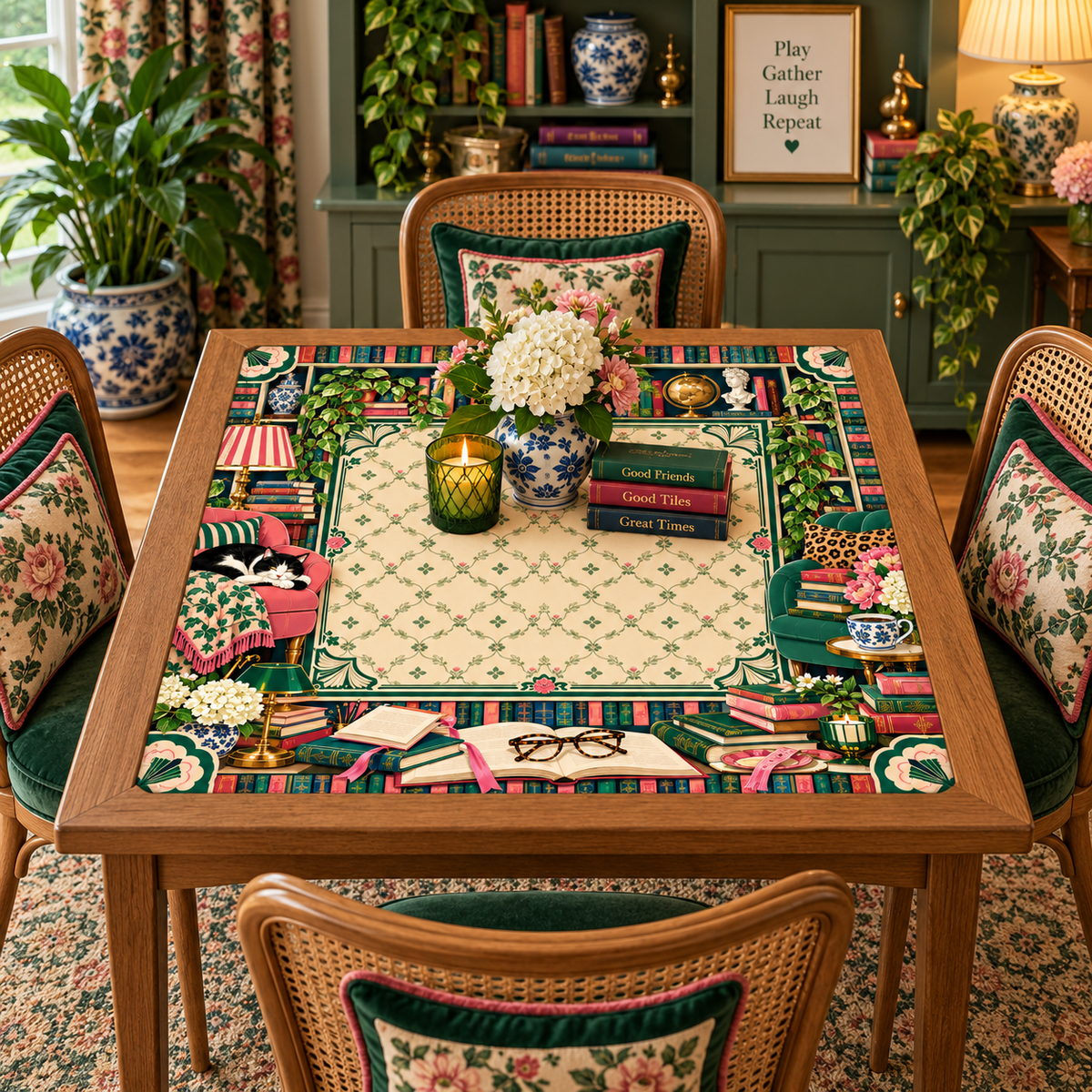 Mahj Between the Lines Book Lover Mahjong Mat