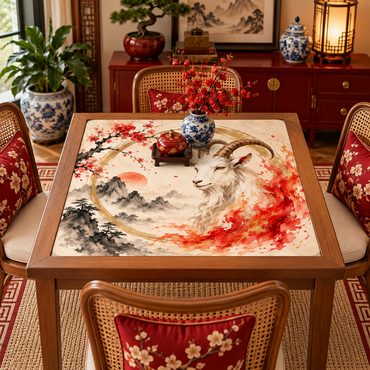 Year Of The Fire Goat Mahjong Mat