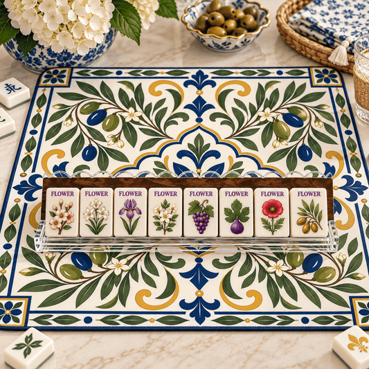 Mediterranean Olive Old World Tuscan Mahjong Mat - Splash Of Mahj And Color Co.