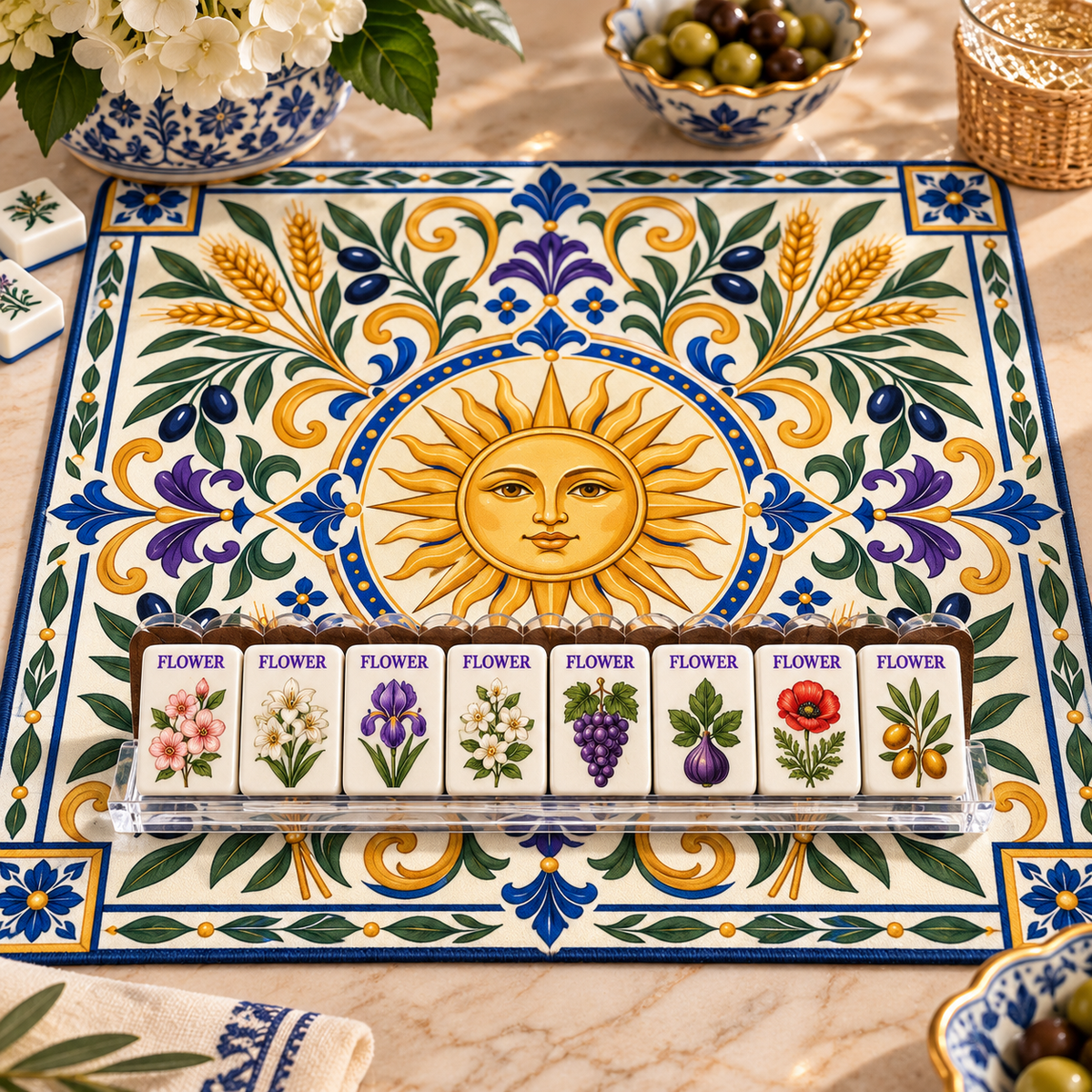 Under The Tuscan Sun Mahjong Mat - Splash Of Mahj And Color Co.