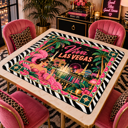 Viva Las Vegas Art Deco Mahjong Mat - Splash Of Mahj And Color Co.