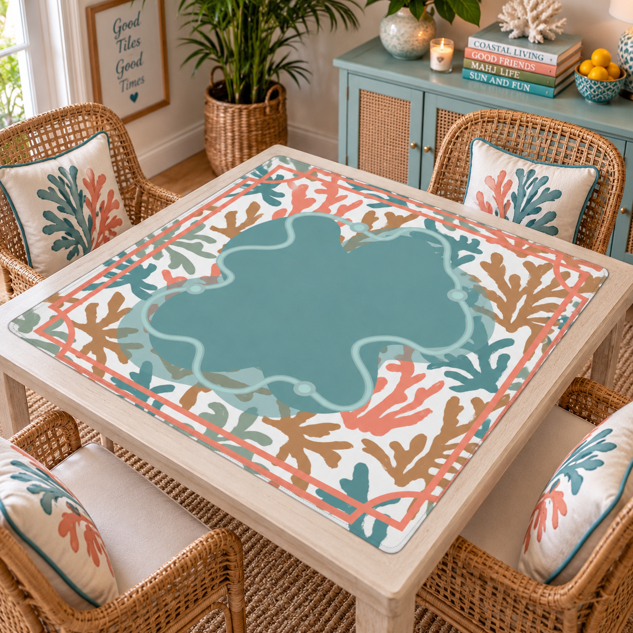 Coral Reef Mahjong Mat