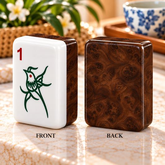 Rustic Faux Leather Design 3Layer Mini American Mahjong Set