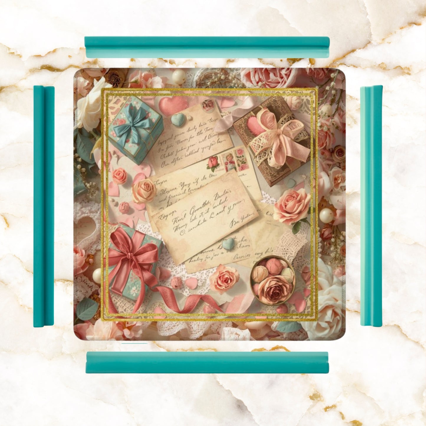 French Love Letter Victorian Mahjong Mat Lettre D'amour - Splash of Color Co.