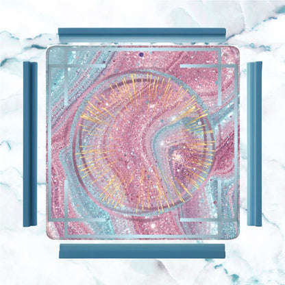 Mahjong Glitter Mat, Sparkle Splash, Pink Light Aqua Pastel Preppy - Splash of Color Co.