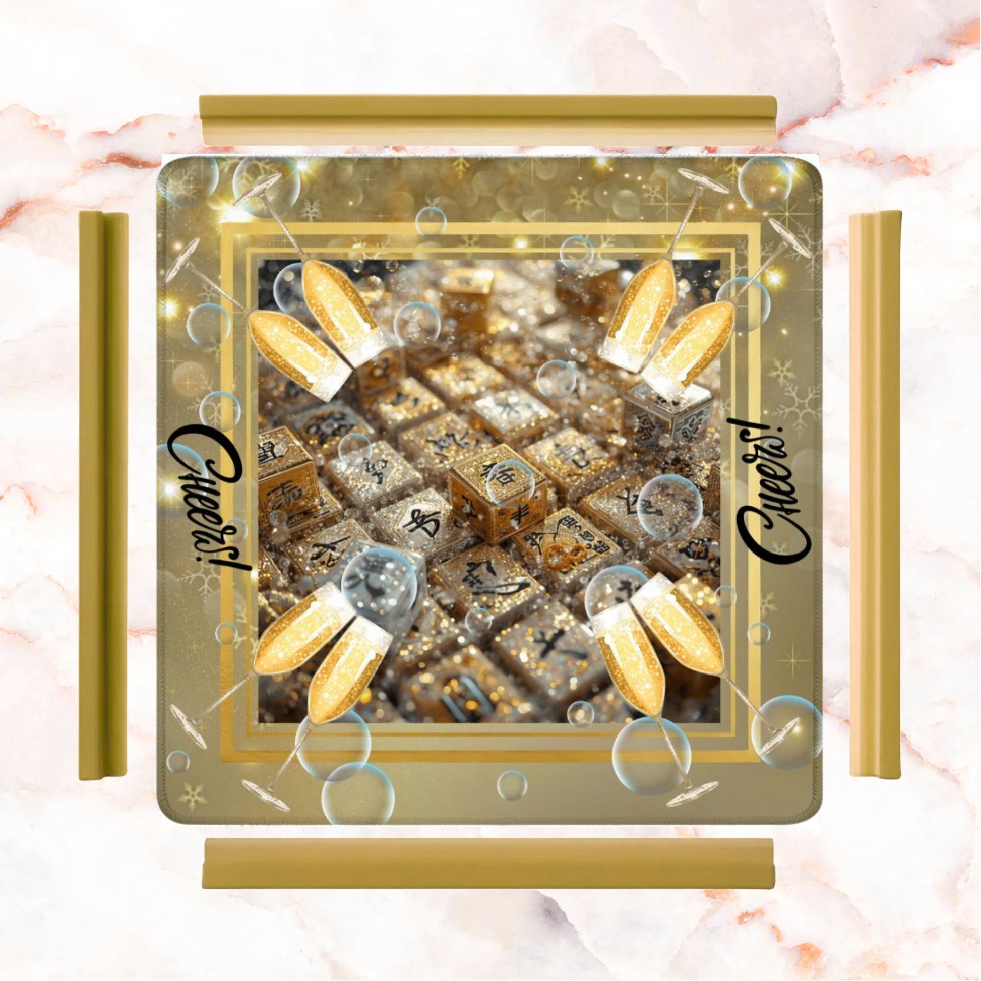 New Year's Eve Mahjong Mat, Glitz Gold - Splash of Color Co.