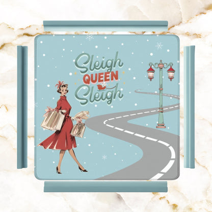 Christmas Mahjong Mat, Funny Sleigh Queen Sleigh Holiday Game Mat