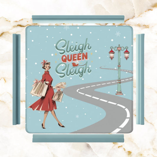 Christmas Mahjong Mat, Funny Sleigh Queen Sleigh Holiday Game Mat