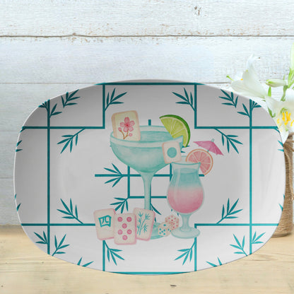 Mahjong Hostess Party Platter, Mahj Watercolor Tile Mahjong Gift