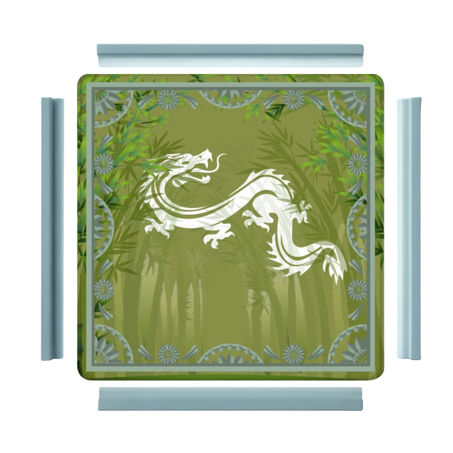 Eye Of The Dragon Bamboo Pattern Green Mahjong Mat