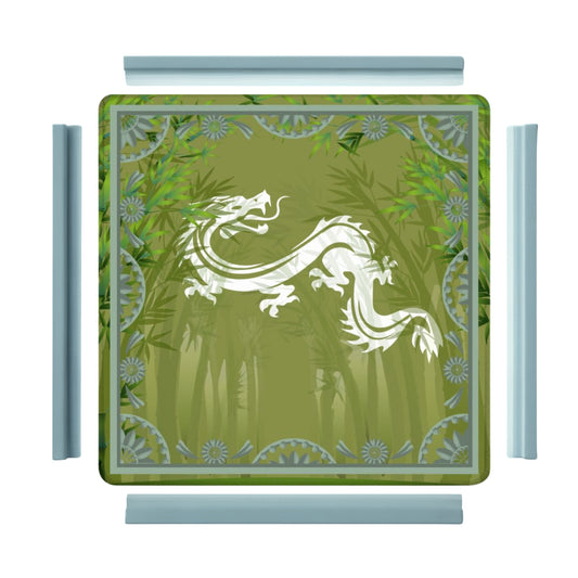 Eye Of The Dragon Bamboo Pattern Green Mahjong Mat