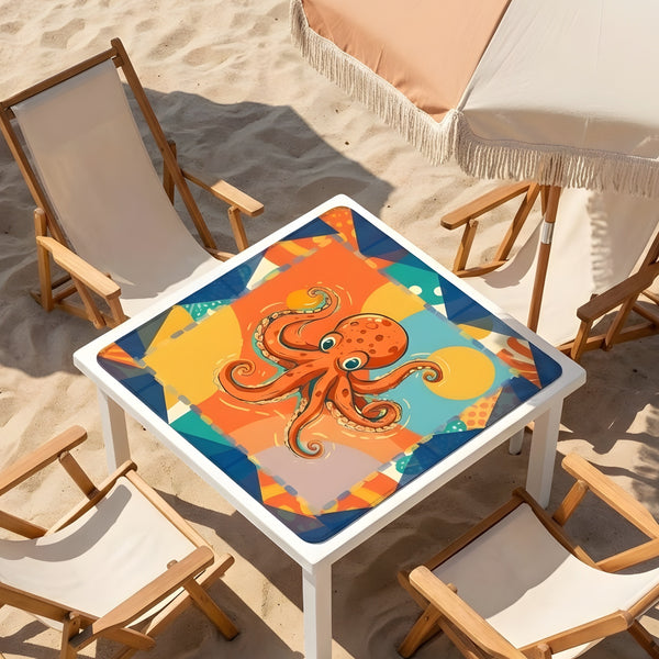 Octovibe Blue Lagoon Summer Beach Wave Octopus Mahjong Mat - Splash of Color Co.