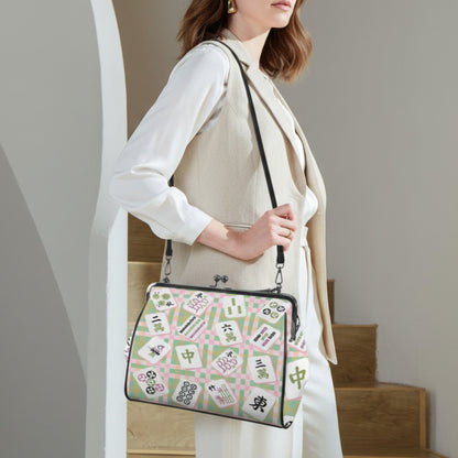 Mahjong Preppy Pastel Modern Kisslock Trendy Shoulder Bag Kisslock Crossbody Shoulder Bag - Splash of Color Co.