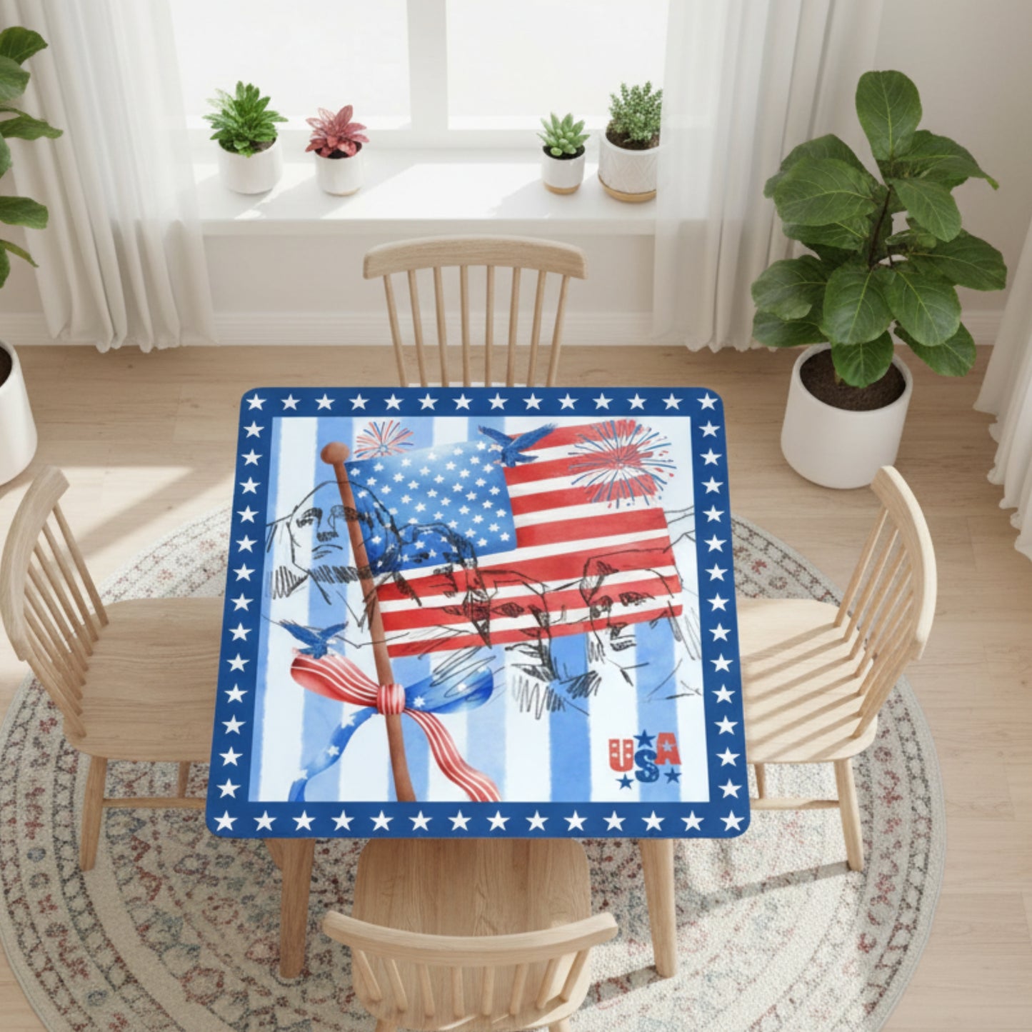 USA Patriotic Mount Rushmore Mahjong Mat - Splash of Color Co.