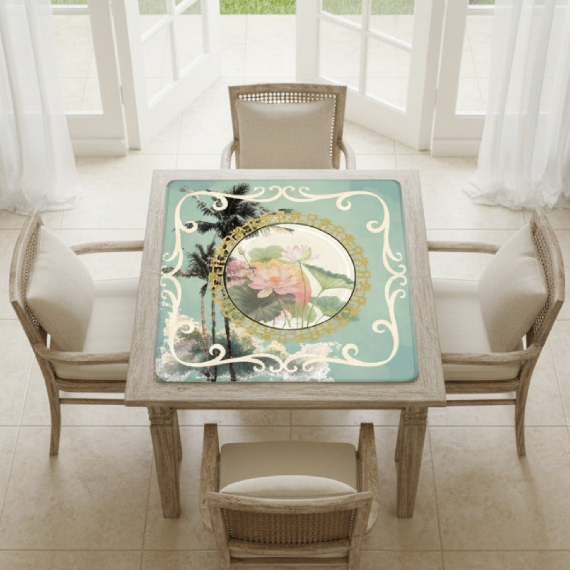 Sage Island Imperial Palm Heritage Collection Mahjong Mat - Splash of Color Co.