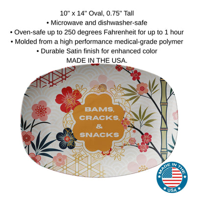 Bams Cracks And Snacks Asian Cherry Blossom Mahjong Party Platter