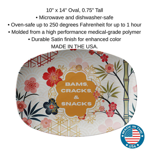 Bams Cracks And Snacks Asian Cherry Blossom Mahjong Party Platter