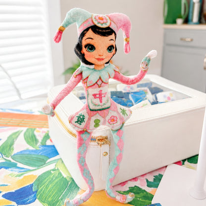 Mahjie The Mahjong Mascot Posable Plush Doll - Splash Of Mahj And Color Co.