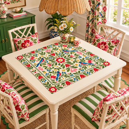 Modern Nordic Scandinavian Folk Art Mahjong Mat Sleek Surface - Splash Of Mahj And Color Co.