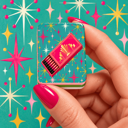 Art Deco Glam, Matchsticks 4Layer Luxe Holiday American Mahjong Tiles With Carry Case - Splash Of Mahj And Color Co.