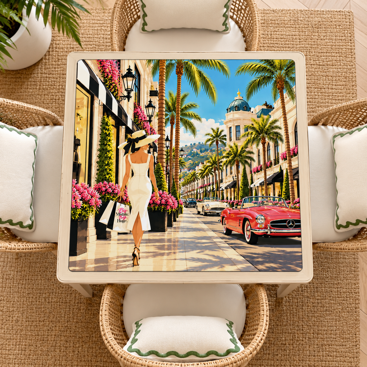 Big Mistake On Rodeo Drive Mahjong Mat Sleek Surface - Splash Of Mahj And Color Co.