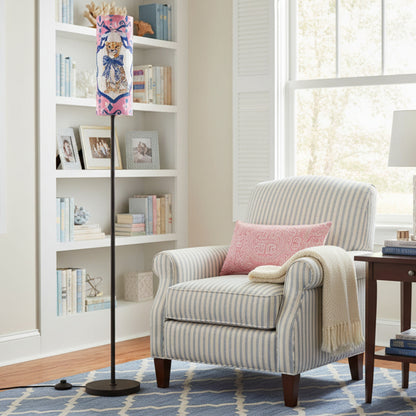 Charleston Cheetah, Modern Pink Floral Floor Reading Nook Lamp - Splash of Color Co.