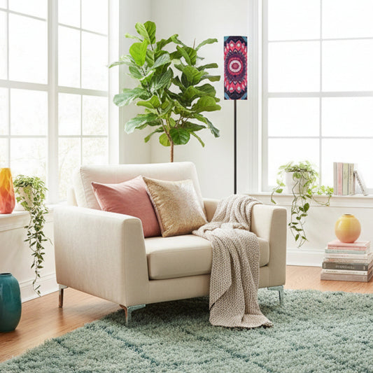 Modern Bohemian Mandala Book Nook Floor Lamp - Splash of Color Co.