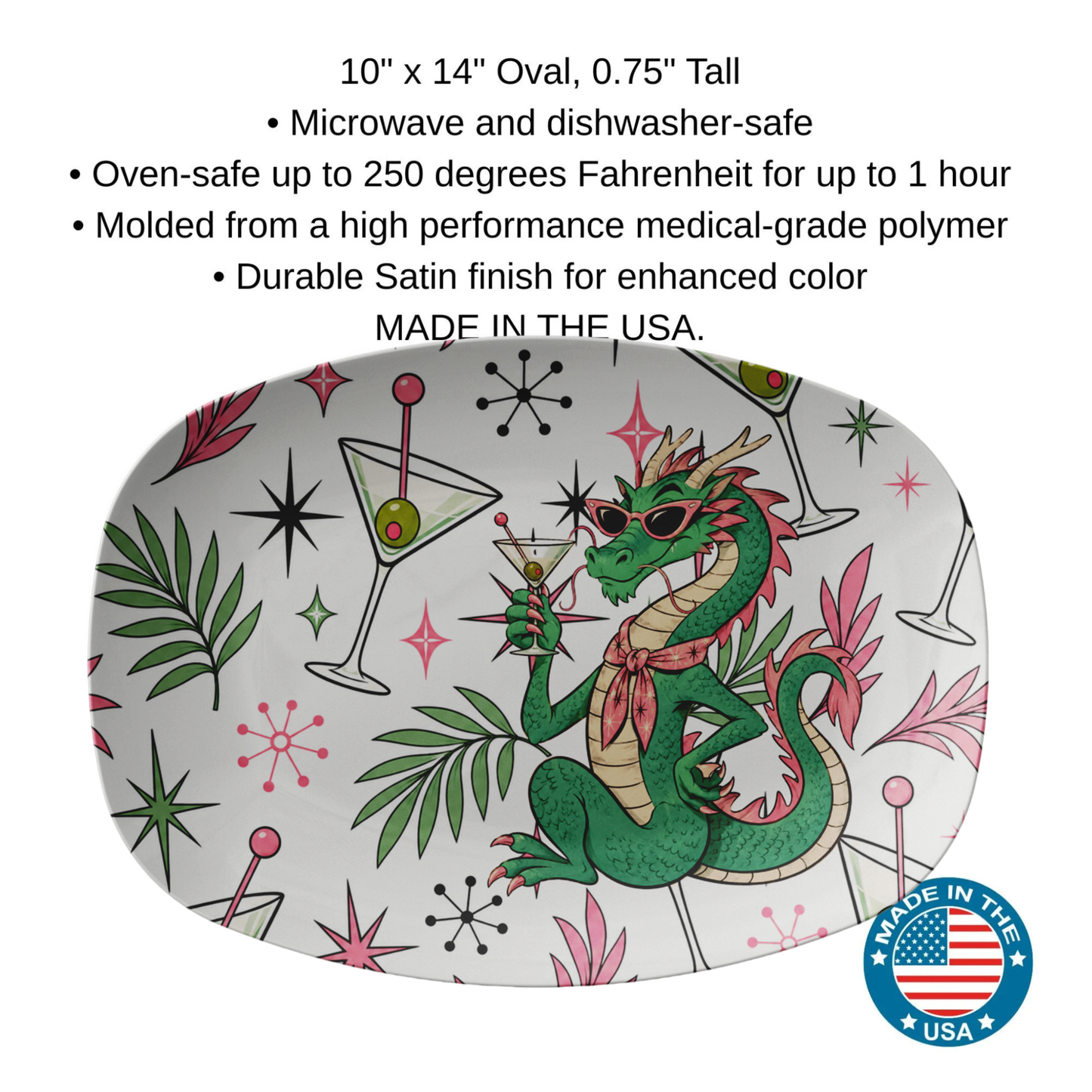 Tipsy Dragon Mahjong Serving Hosting Party Platter