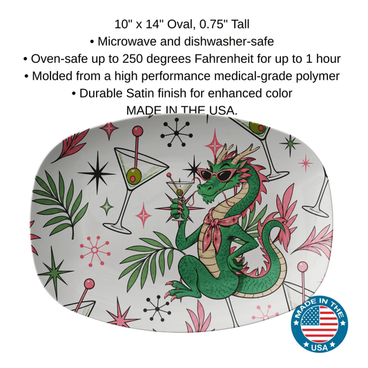 Tipsy Dragon Mahjong Serving Hosting Party Platter - Splash Of Mahj And Color Co.