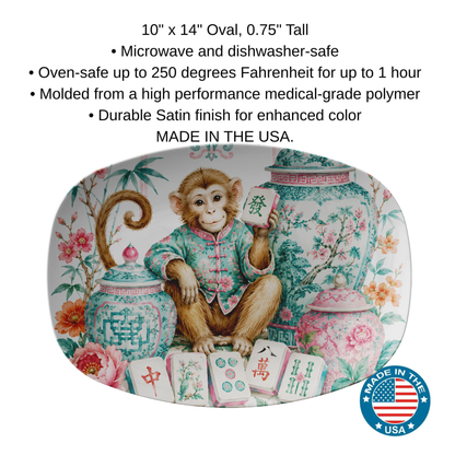 Monkey Chinoiserie Mahjong Party Hosting Platter