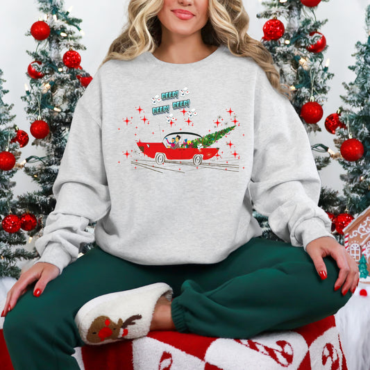 Nostalgic Mahjong Funny Vintage Designed  Christmas Crewneck Sweatshirt, Cozy Christmas Sweater For Mahj Lover
