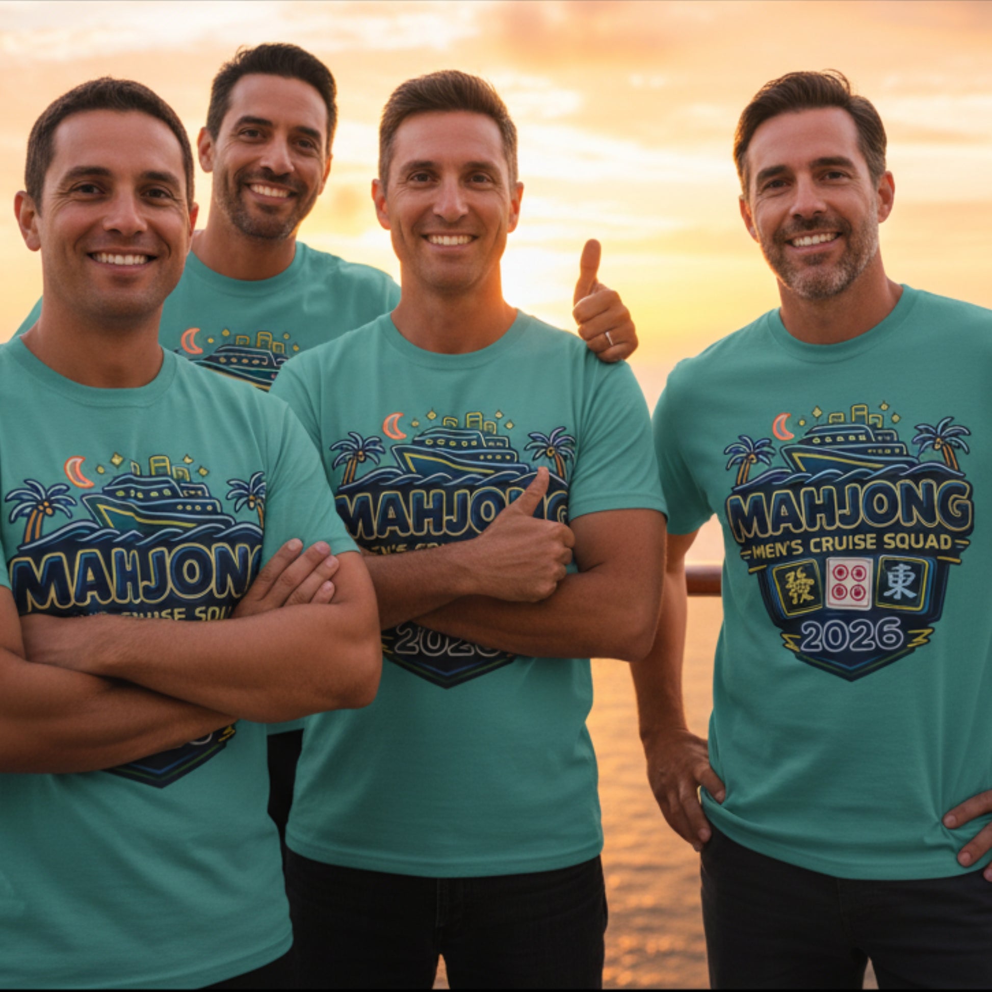 Mahjong Men's Cruise Squad 2026 T-Shirt - Splash of Color Co.