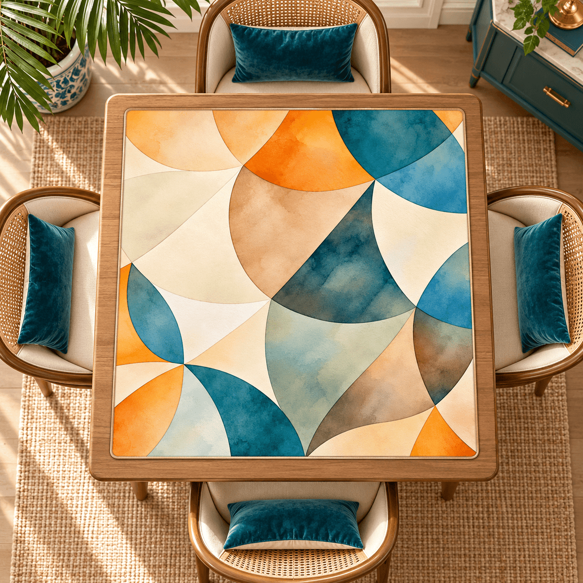 Art Deco Dayz Mahjong Mat Sleek Surface - Splash Of Mahj And Color Co.