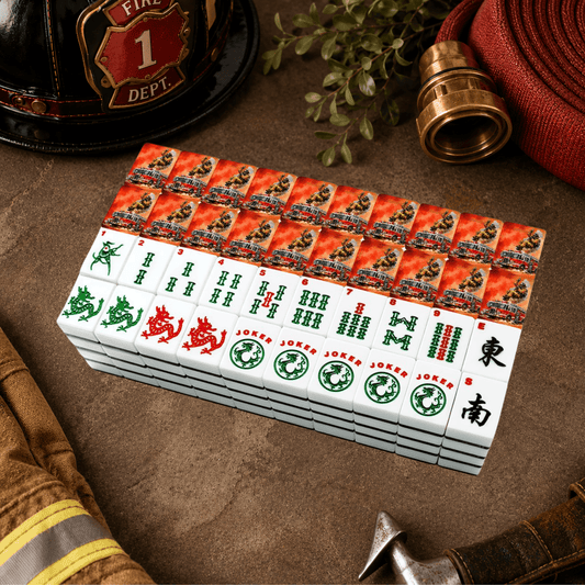Firefighter American Mahjong Tiles And Carry Case - Splash Of Mahj And Color Co.