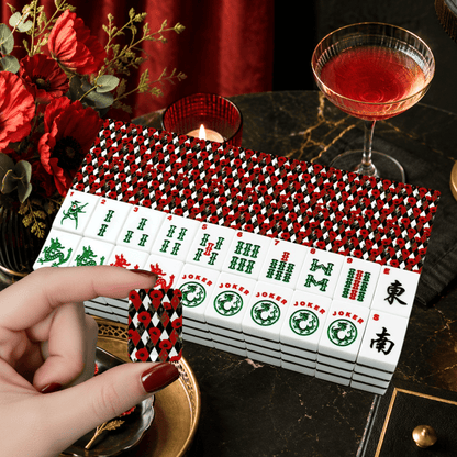 Harlequin Romance Red Poppy Play American Mahjong Tiles And Carry Case - Splash Of Mahj And Color Co.