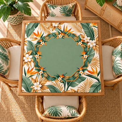 Lotus Palm Society Mahjong Mat Sleek Surface