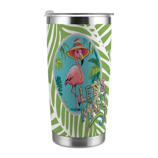 Tropical Flamingo, Let's Mahj 20oz Tumbler with Lid and Straw - Splash of Color Co.