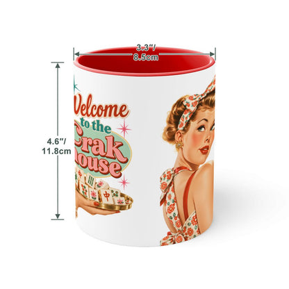 Funny Mahjong Mug, Welcome To The Crak House Modcentric Large Colorful Mug (15oz)