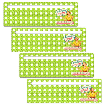 Mahjong Line Reader 4 Pack New Funny I Don't Give A Crak Green Cane Design